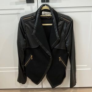 Moto jacket with gold hardware